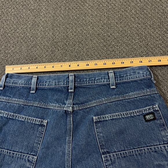 Key Jeans Mens 36x34 Blue Carpenter Outdoor Workwear Flawed - Picture 13 of 15